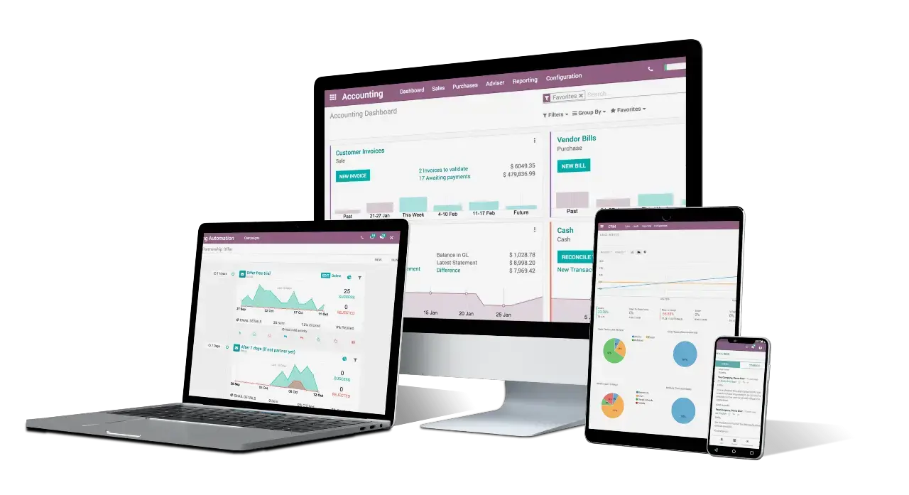 Odoo auf verschiedenen Geräten Odoo auf verschiedenen Geräten