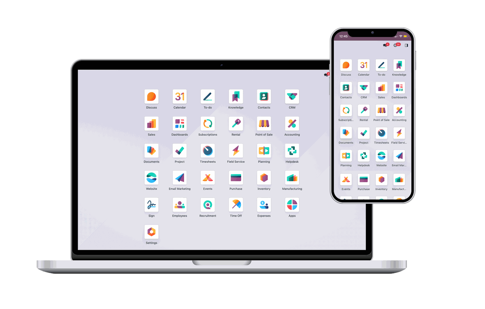 Odoo mobile Odoo auf Handy und Laptop